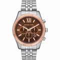 Michael Kors Lexington Roloi Xronogafos Batarias me Asimi Metalliko Brasele MK8732