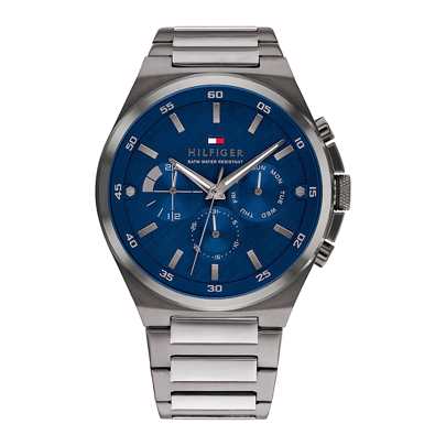 Tommy Hilfiger Dexter Ρολόι Μπαταρίας με Γκρι Μεταλλικό Μπρασελέ 1792089